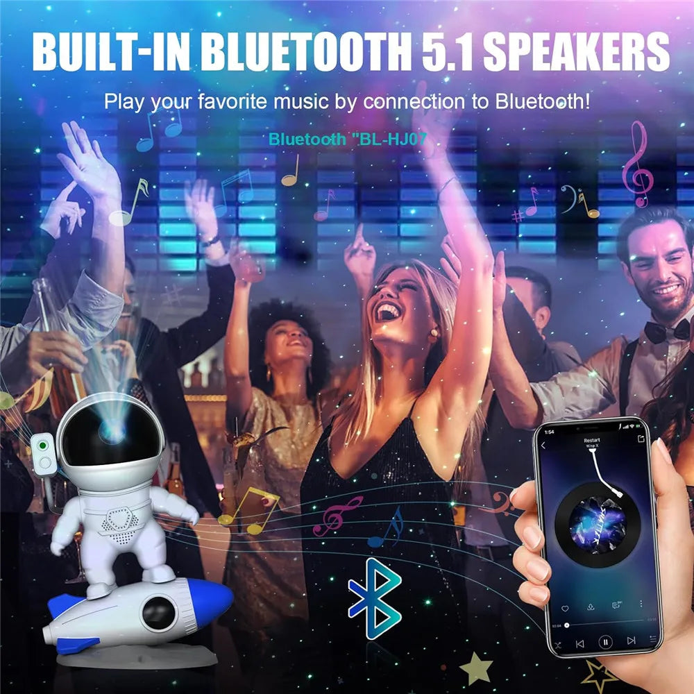 Rocket Astronaut Galaxy Projector Night Light Lamp And 12 Film Starry Sky Astronaut Porjectors Lamp Planetarium For Kids Bedroom