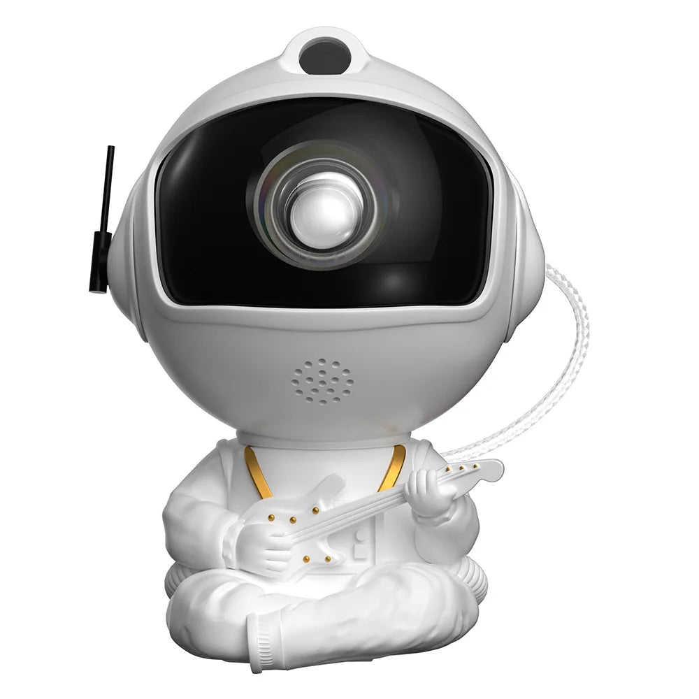 LumaNova Galaxy Star Projector Night Light White Astronaut Design Bedroom Decorative Projector