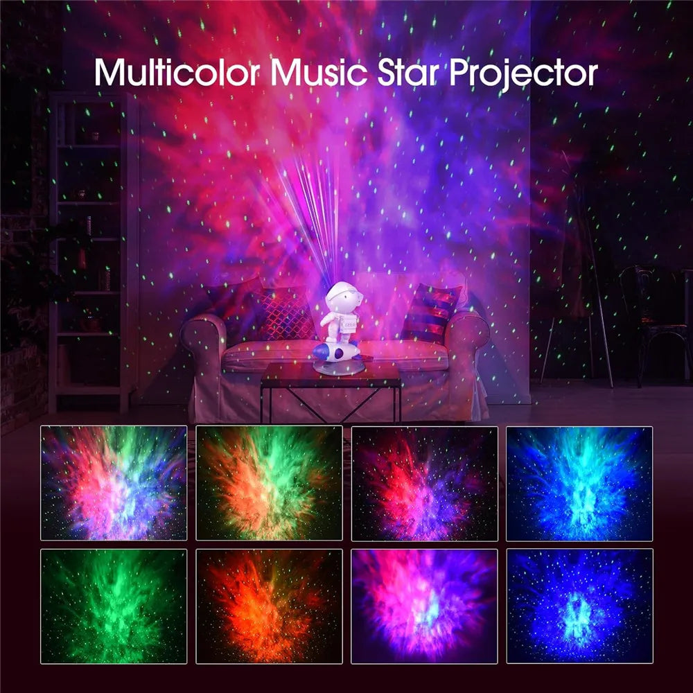 Rocket Astronaut Galaxy Projector Night Light Lamp And 12 Film Starry Sky Astronaut Porjectors Lamp Planetarium For Kids Bedroom