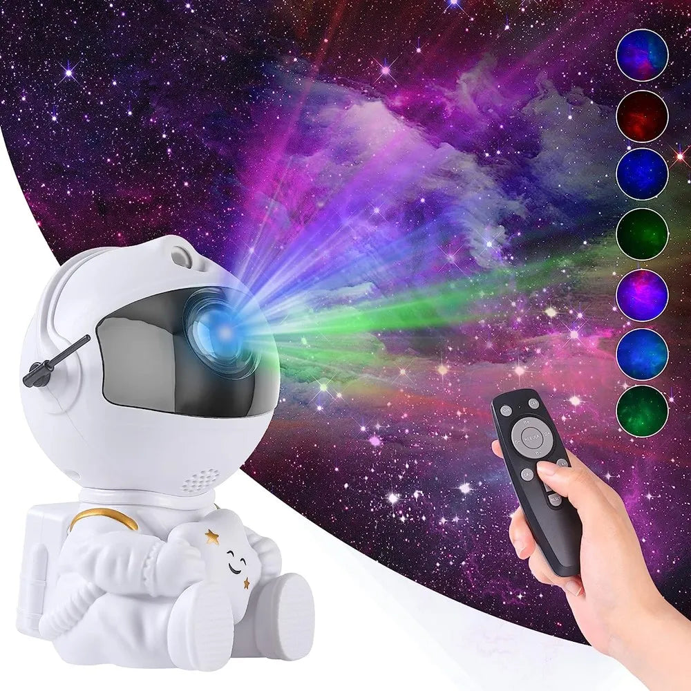 Rocket Astronaut Galaxy Projector Night Light Lamp And 12 Film Starry Sky Astronaut Porjectors Lamp Planetarium For Kids Bedroom