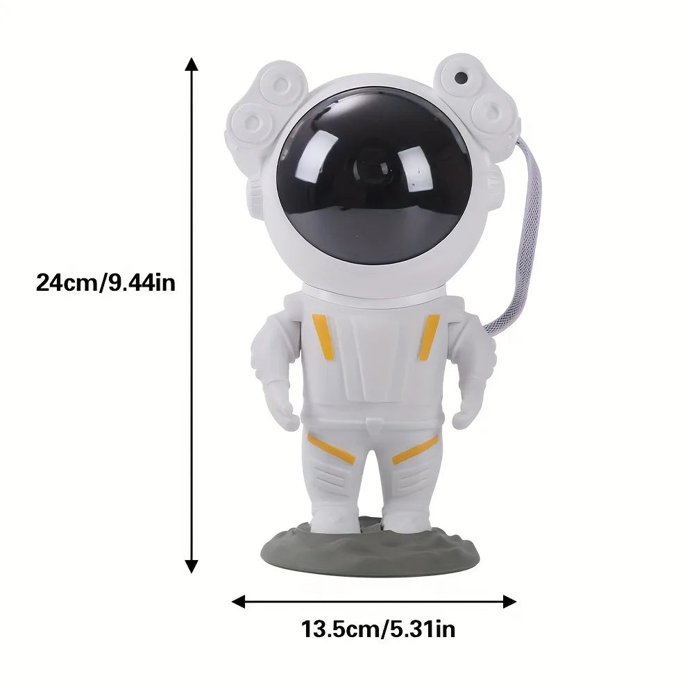 3D Astronaut Star Projector Night Light 360° Rotation Galaxy LED Space Lamp with Remote Control Detachable Base for Bedroom Deco
