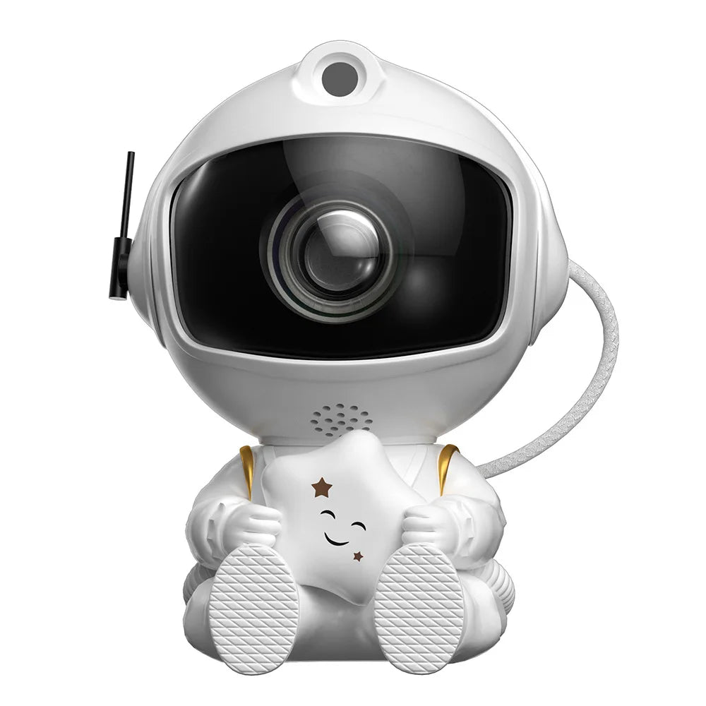 LumaNova Galaxy Star Projector Night Light White Astronaut Design Bedroom Decorative Projector