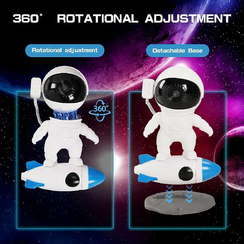 Rocket Astronaut Galaxy Projector Night Light Lamp And 12 Film Starry Sky Astronaut Porjectors Lamp Planetarium For Kids Bedroom
