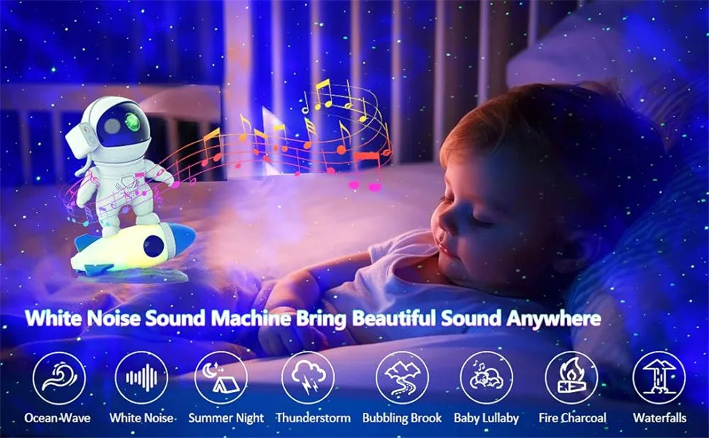 Rocket Astronaut Galaxy Projector Night Light Lamp And 12 Film Starry Sky Astronaut Porjectors Lamp Planetarium For Kids Bedroom