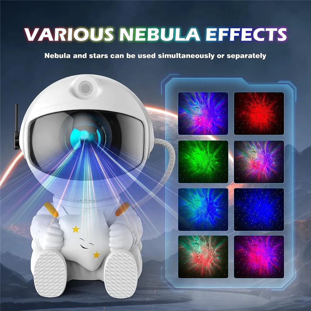 Rocket Astronaut Galaxy Projector Night Light Lamp And 12 Film Starry Sky Astronaut Porjectors Lamp Planetarium For Kids Bedroom