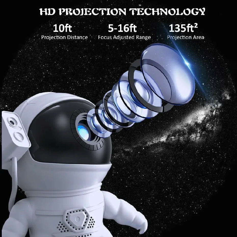 Rocket Astronaut Galaxy Projector Night Light Lamp And 12 Film Starry Sky Astronaut Porjectors Lamp Planetarium For Kids Bedroom